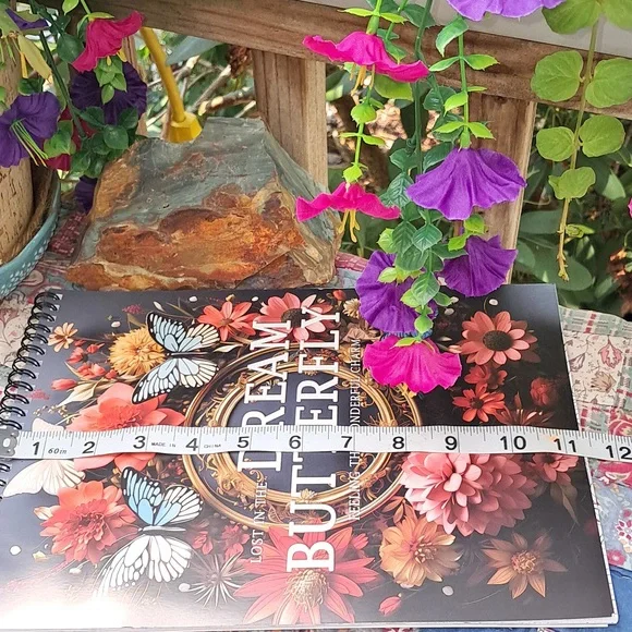🆕DREAM BUTTERFLY in Flowers 🪻🦋🌺 Spiral Bound Coloring Book - Picture 9 of 12